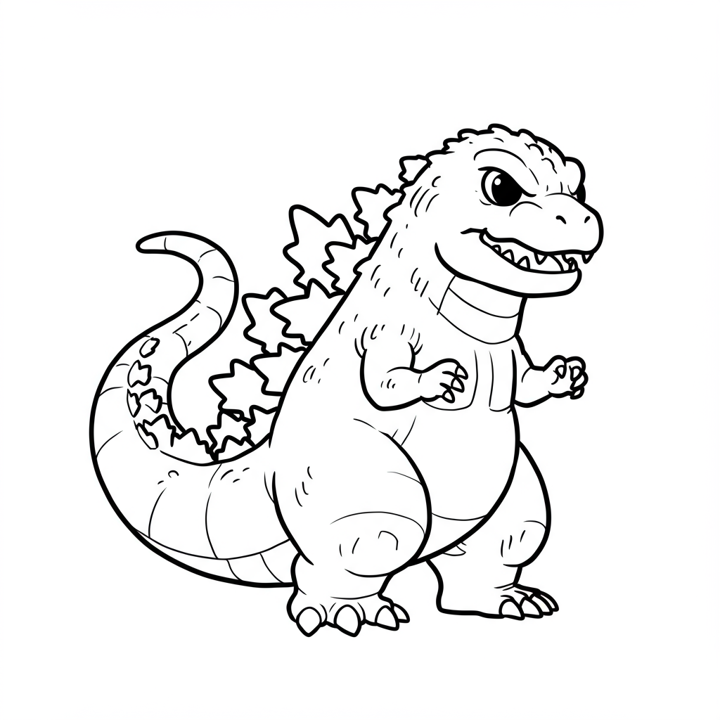 Godzilla niedliche Malvorlage