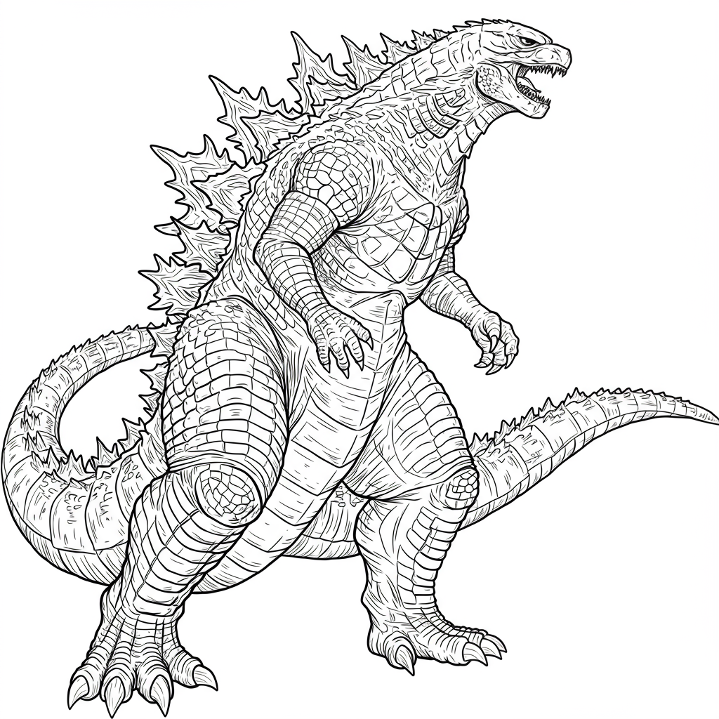 Godzilla dekorative Malvorlage