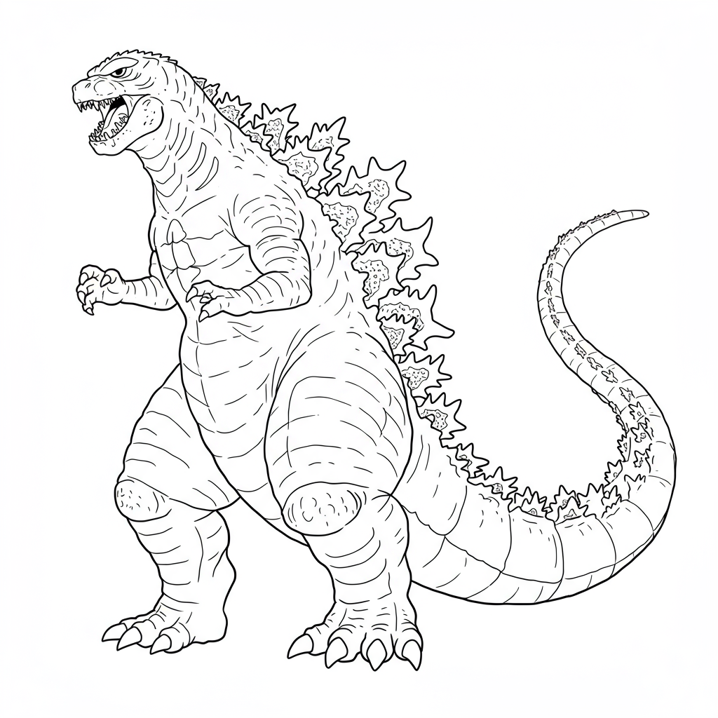 Godzilla einfache Malvorlage