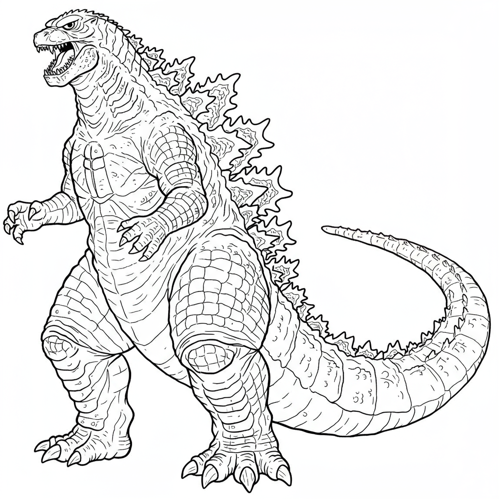 Godzilla lehrreiche Malvorlage
