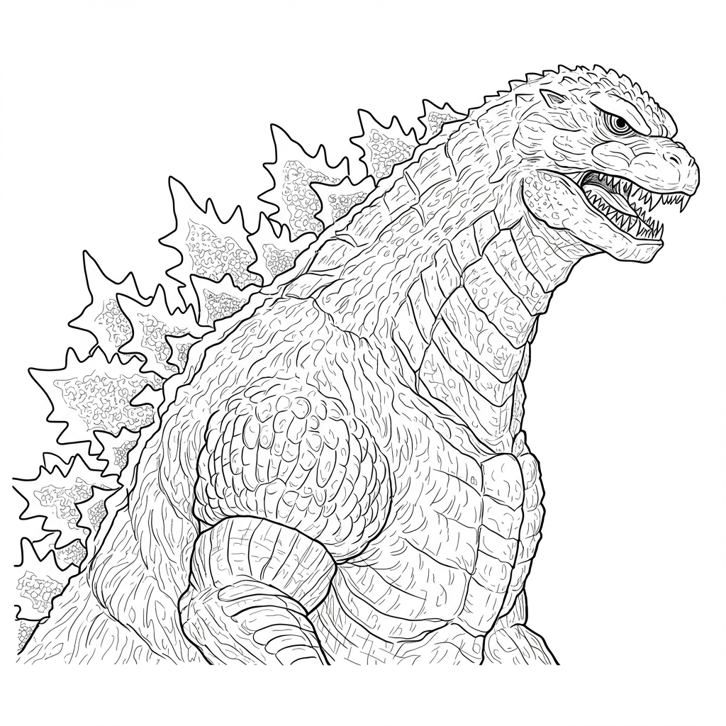 Godzilla Porträt-Malvorlage