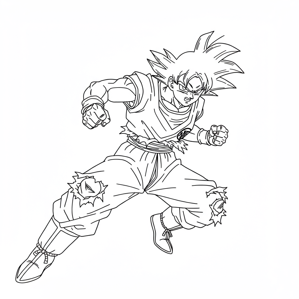 goku action coloring page