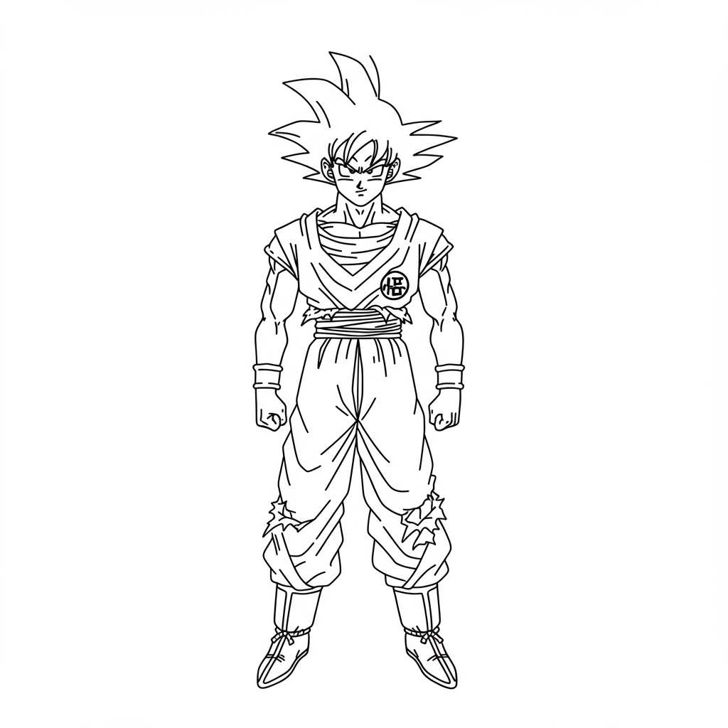goku cartoon coloring page