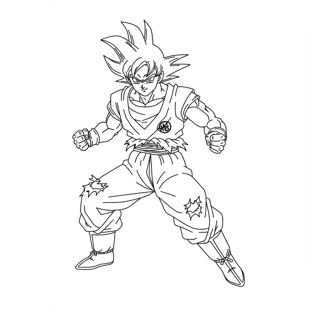 goku decorative coloring page
