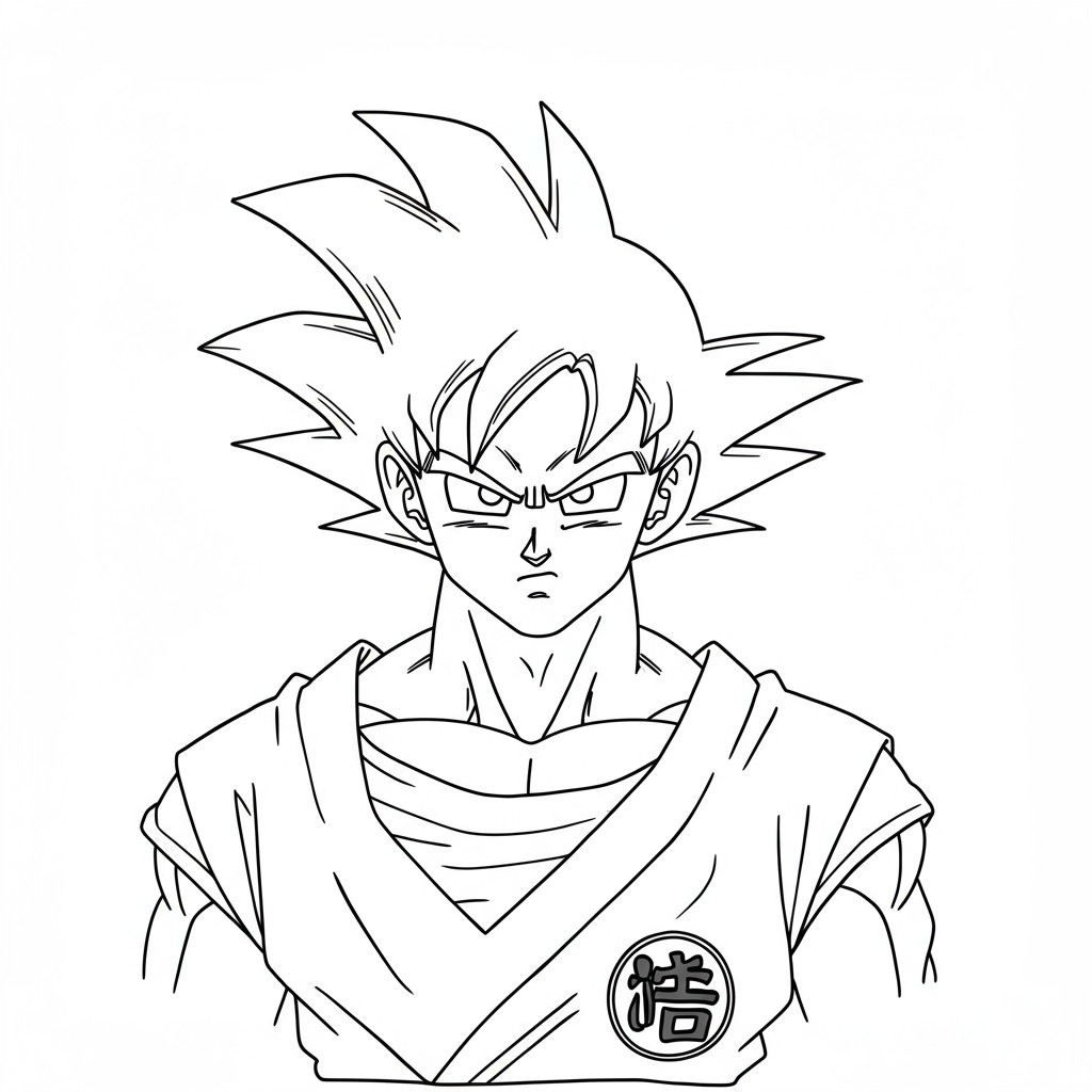 goku easy coloring page