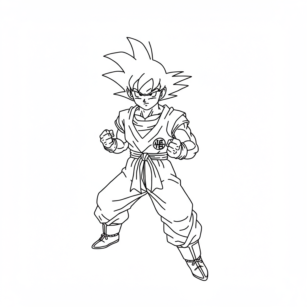 goku educational coloring page