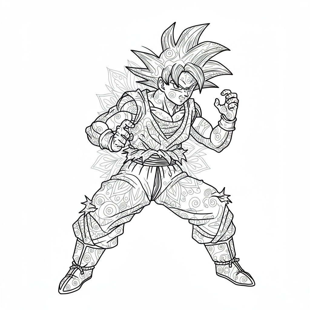 goku mandala coloring page