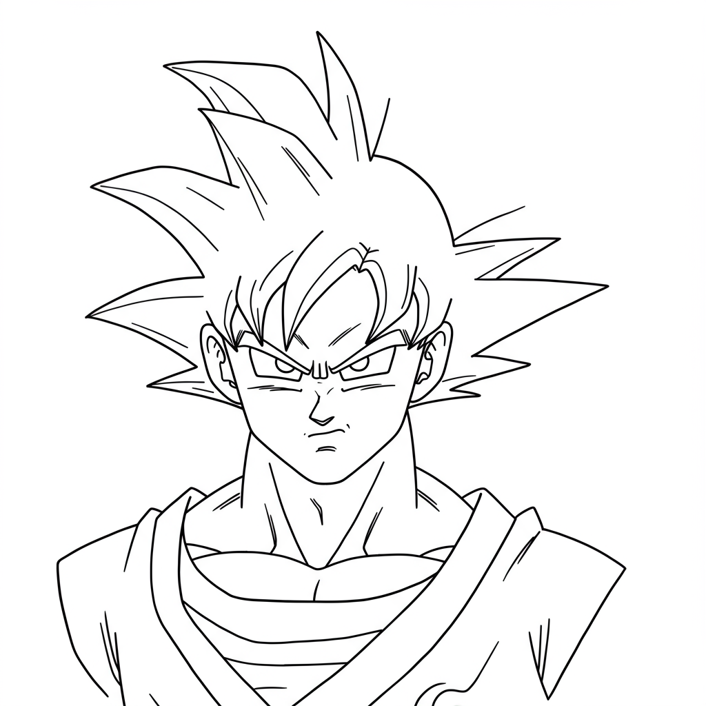 goku portrait coloring page