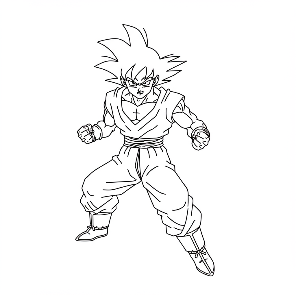 goku simple coloring page