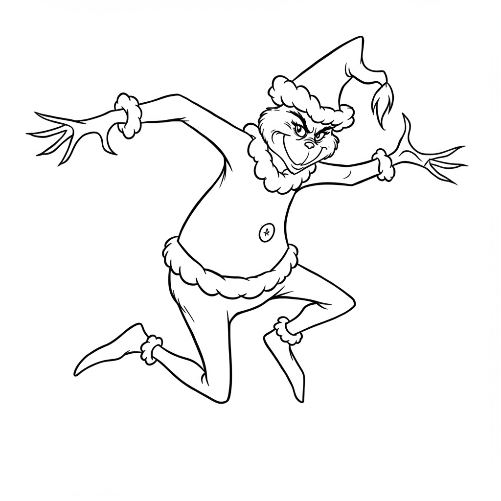 grinch action coloring page