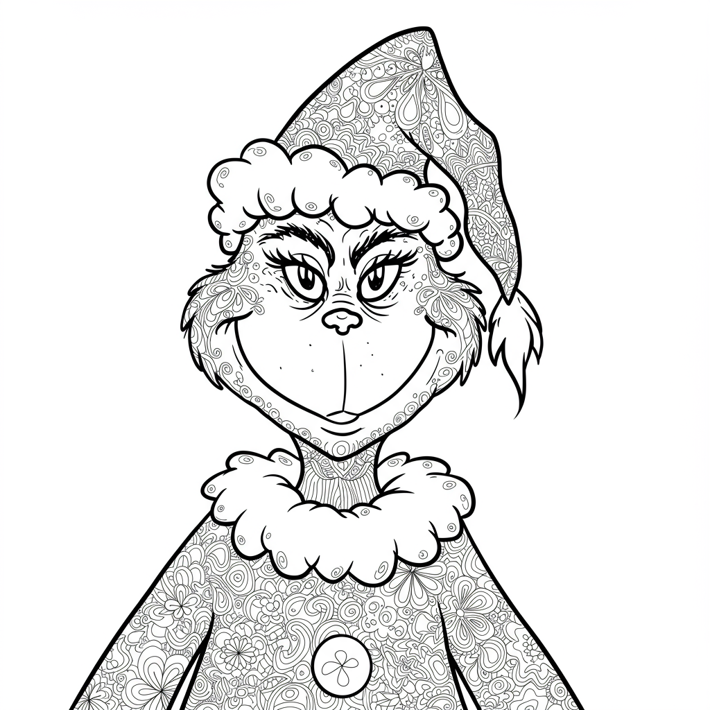 grinch pattern coloring page