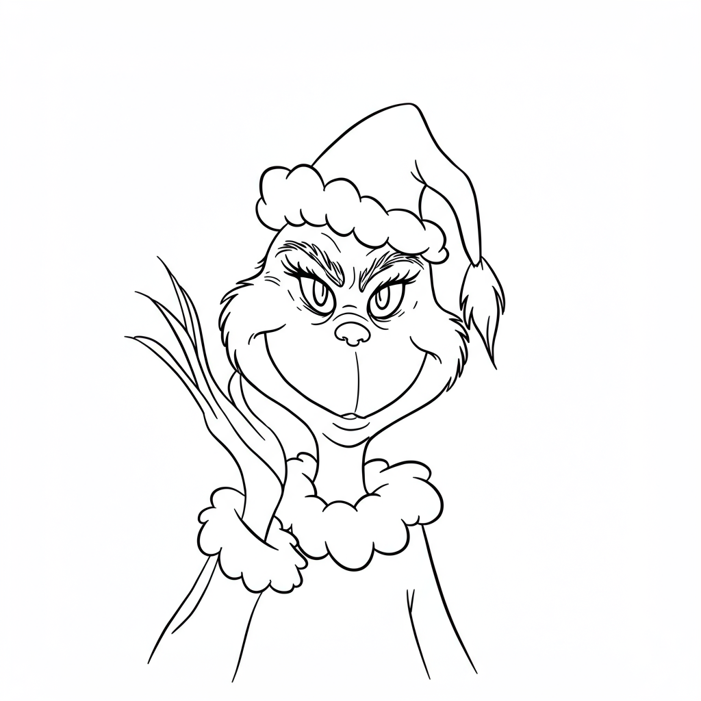 grinch portrait coloring page