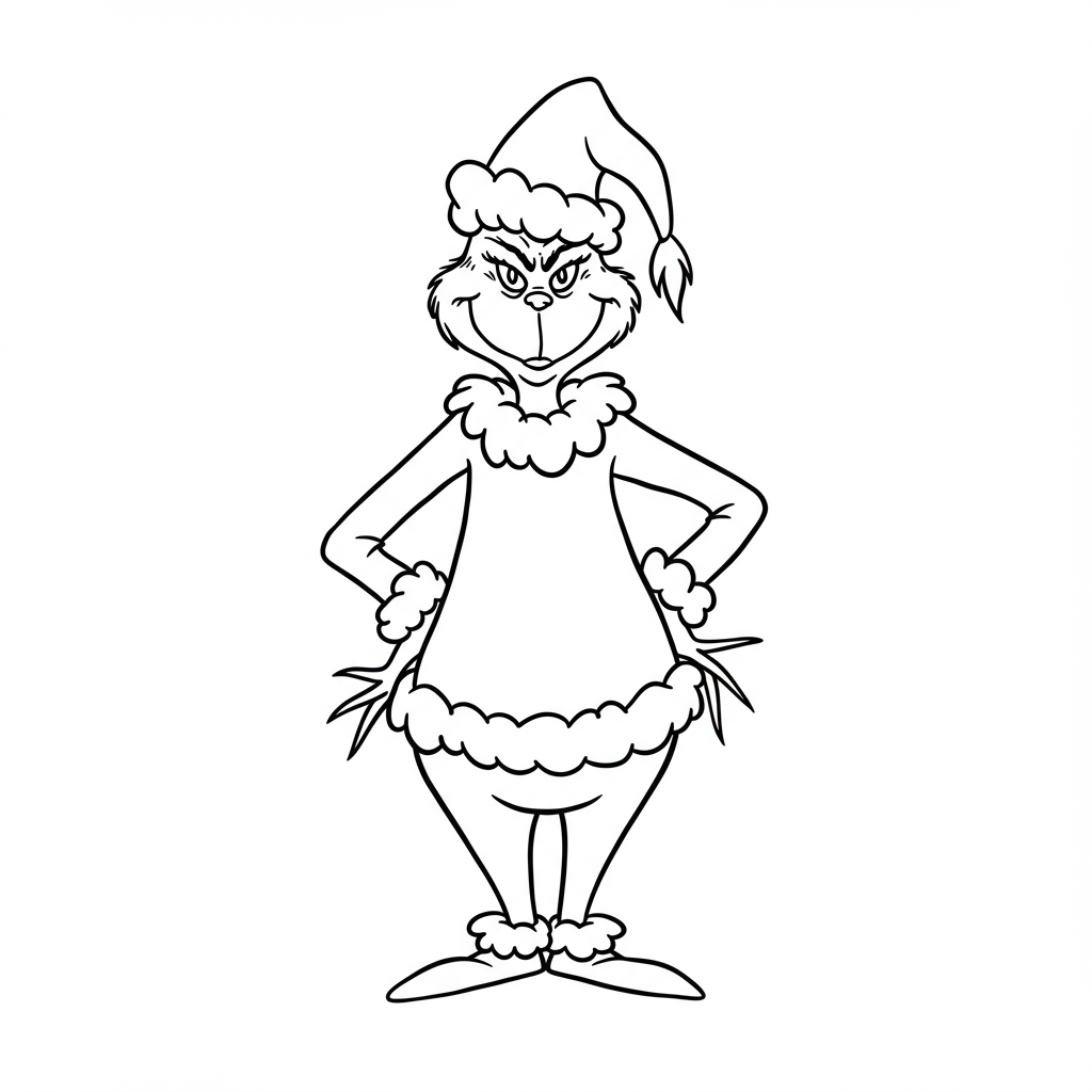 grinch simple coloring page