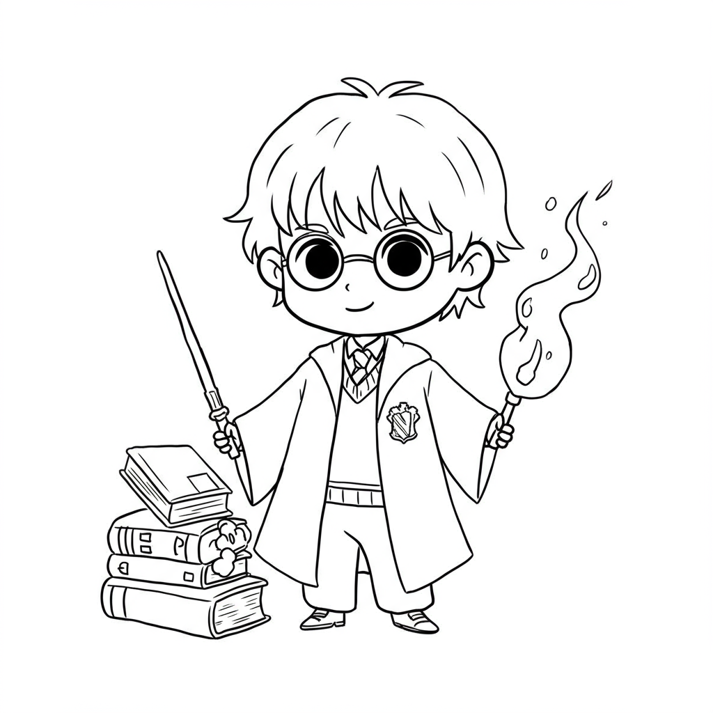 harry potter cute coloring page