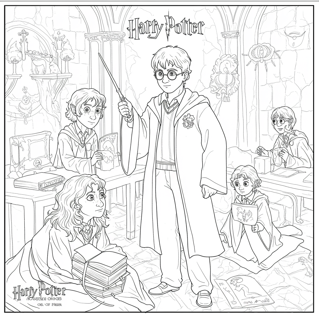 harry potter educational coloring page