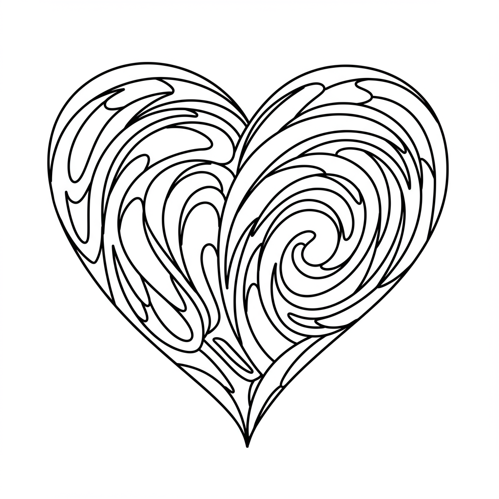 heart abstract coloring page