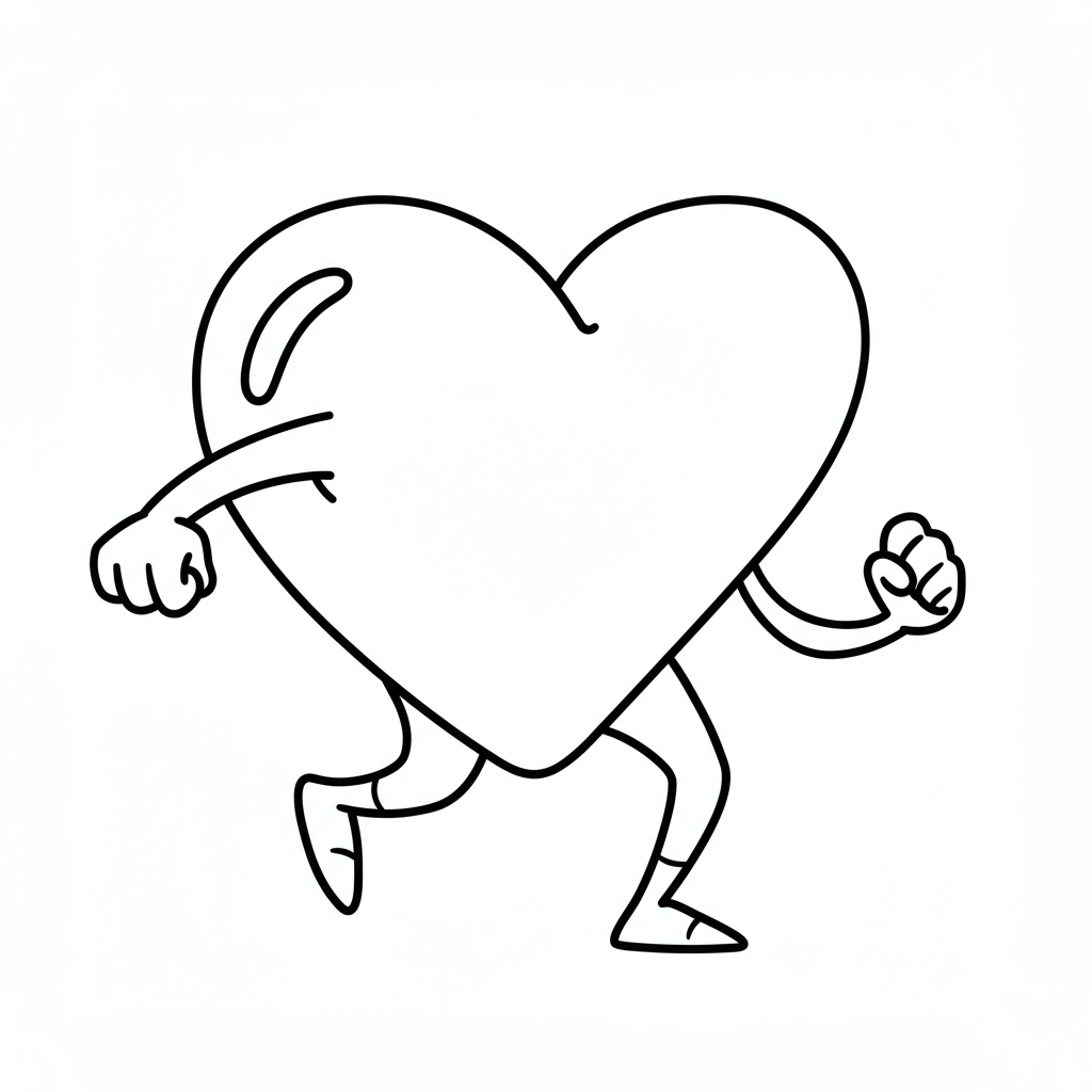 heart action coloring page