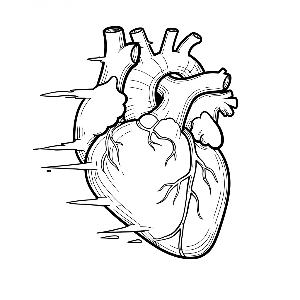 heart action coloring page