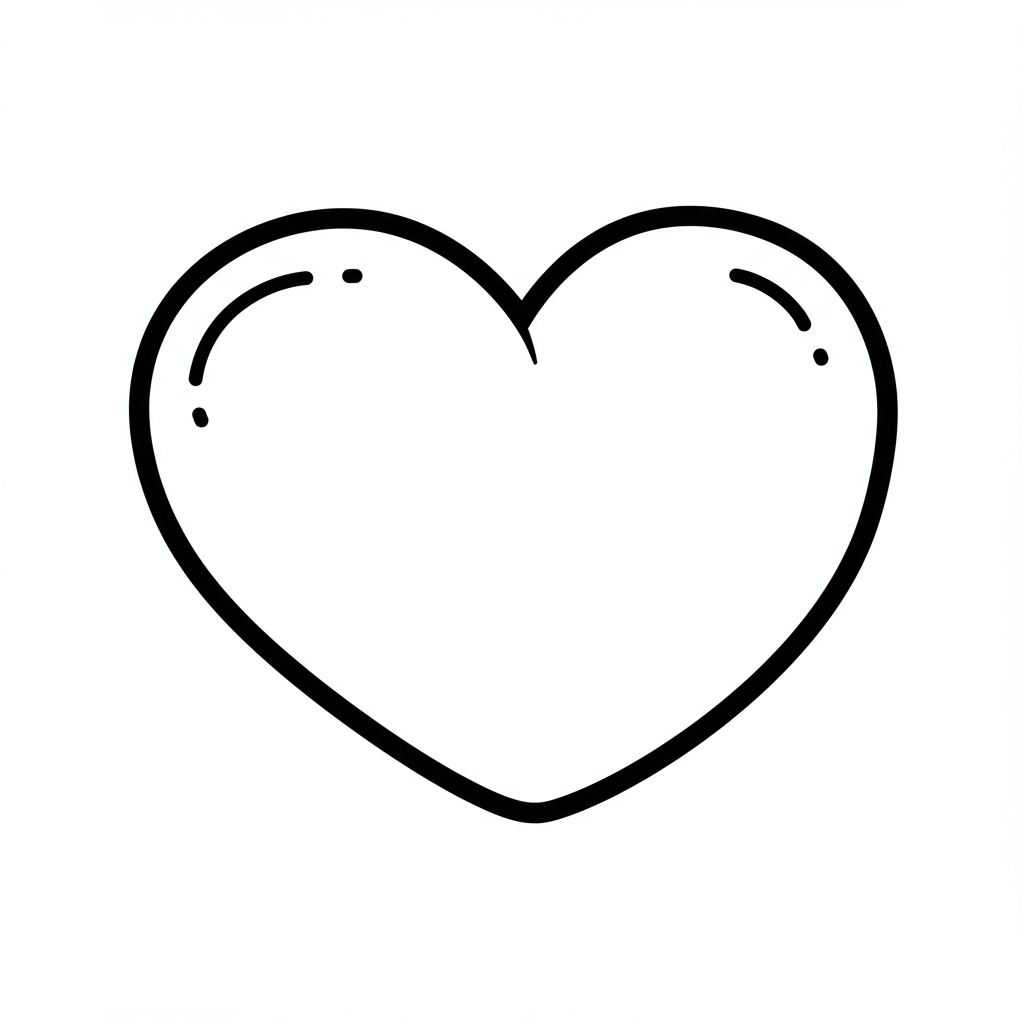heart cartoon coloring page