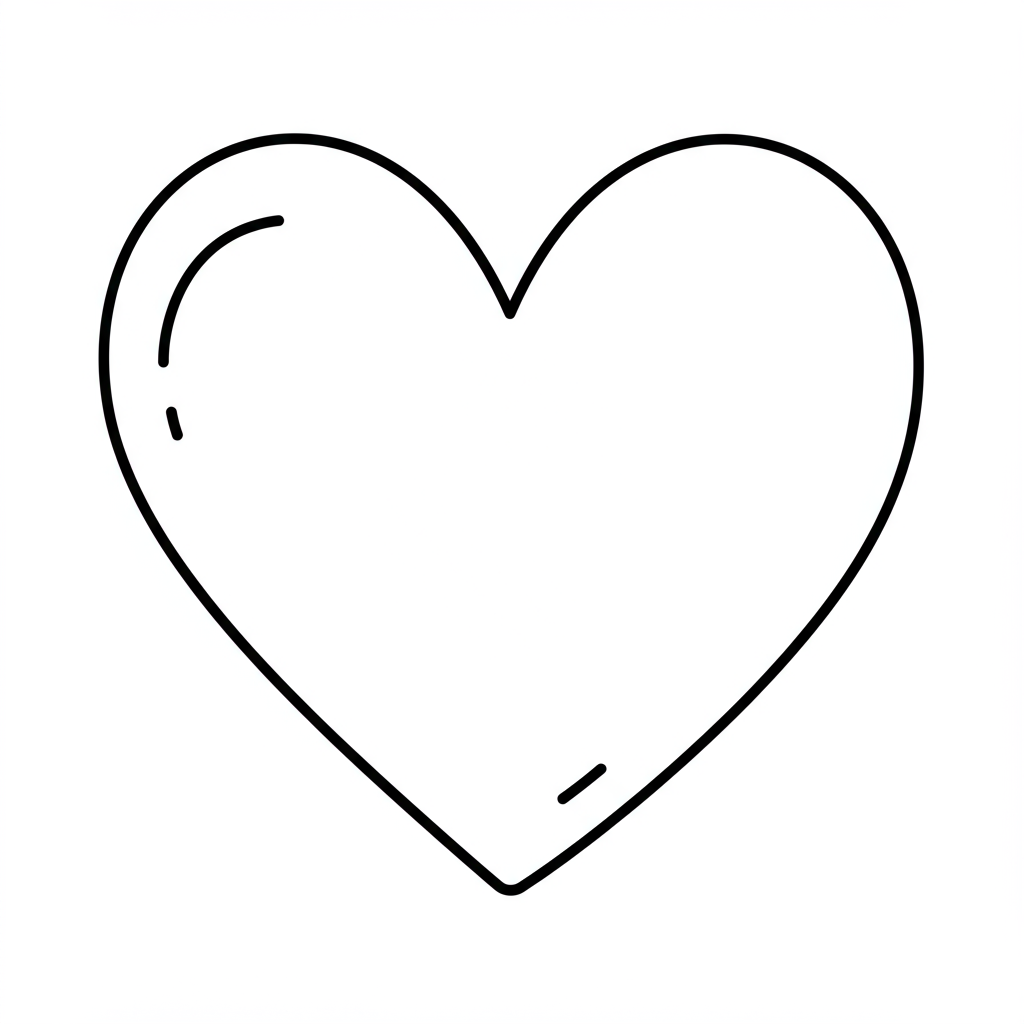 heart cute coloring page