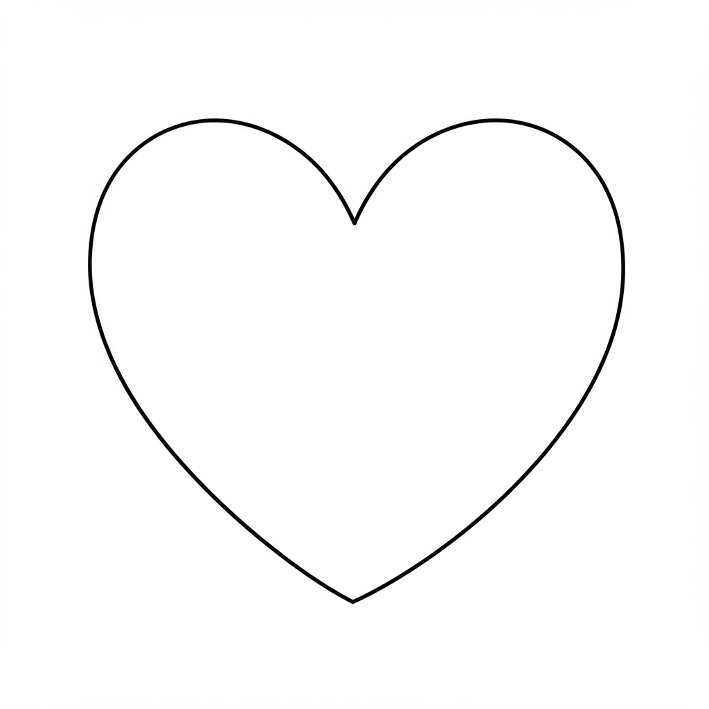 heart easy coloring page