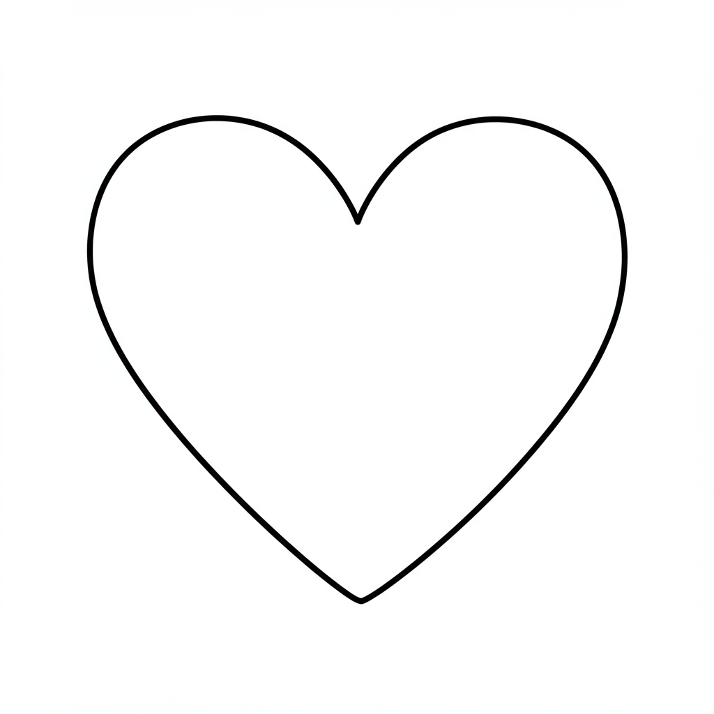 heart easy coloring page