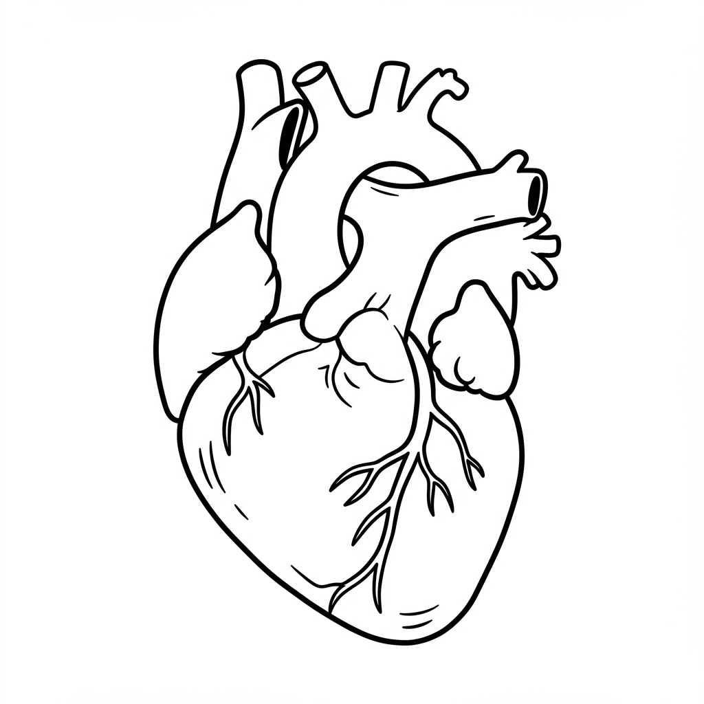 heart educational coloring page