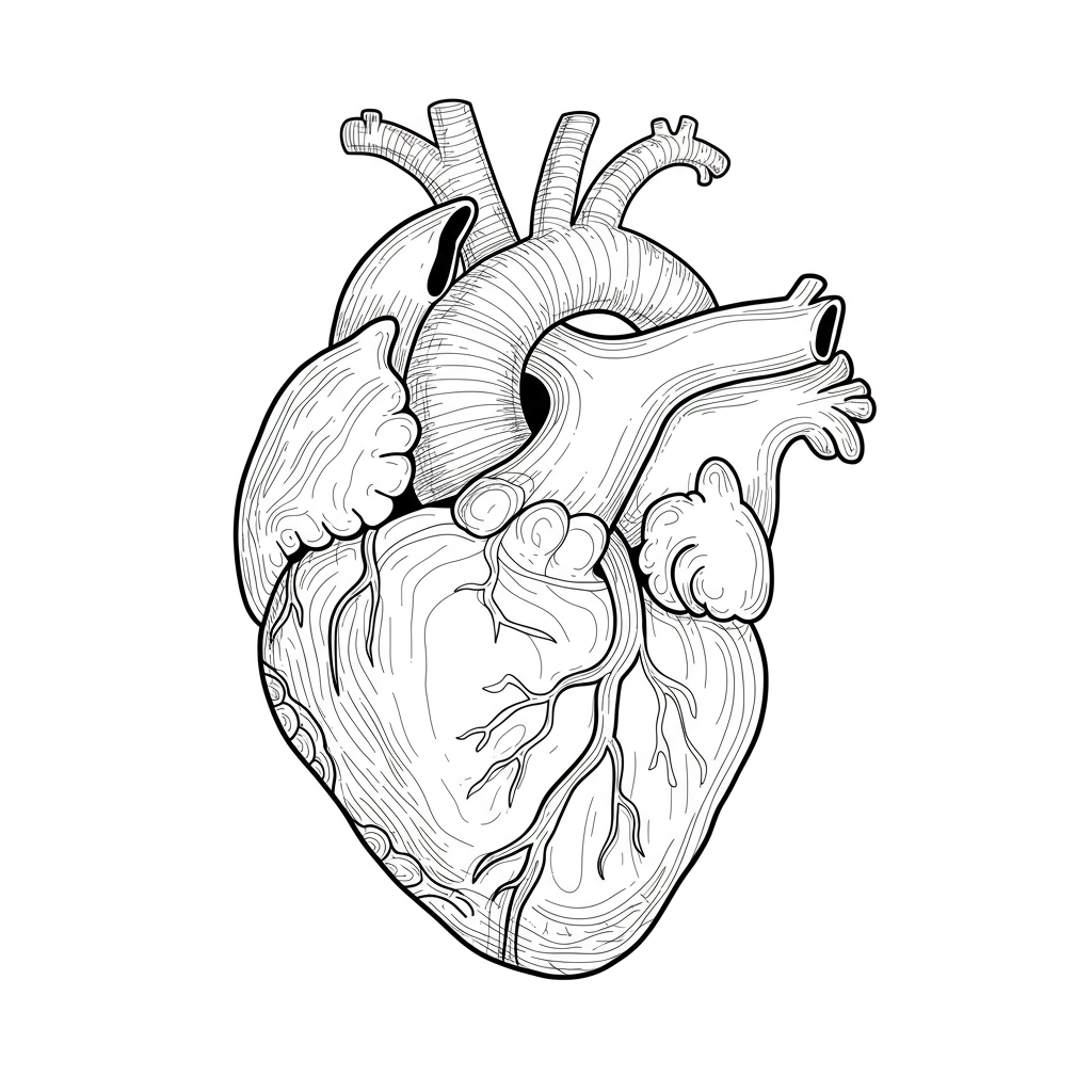 heart portrait coloring page