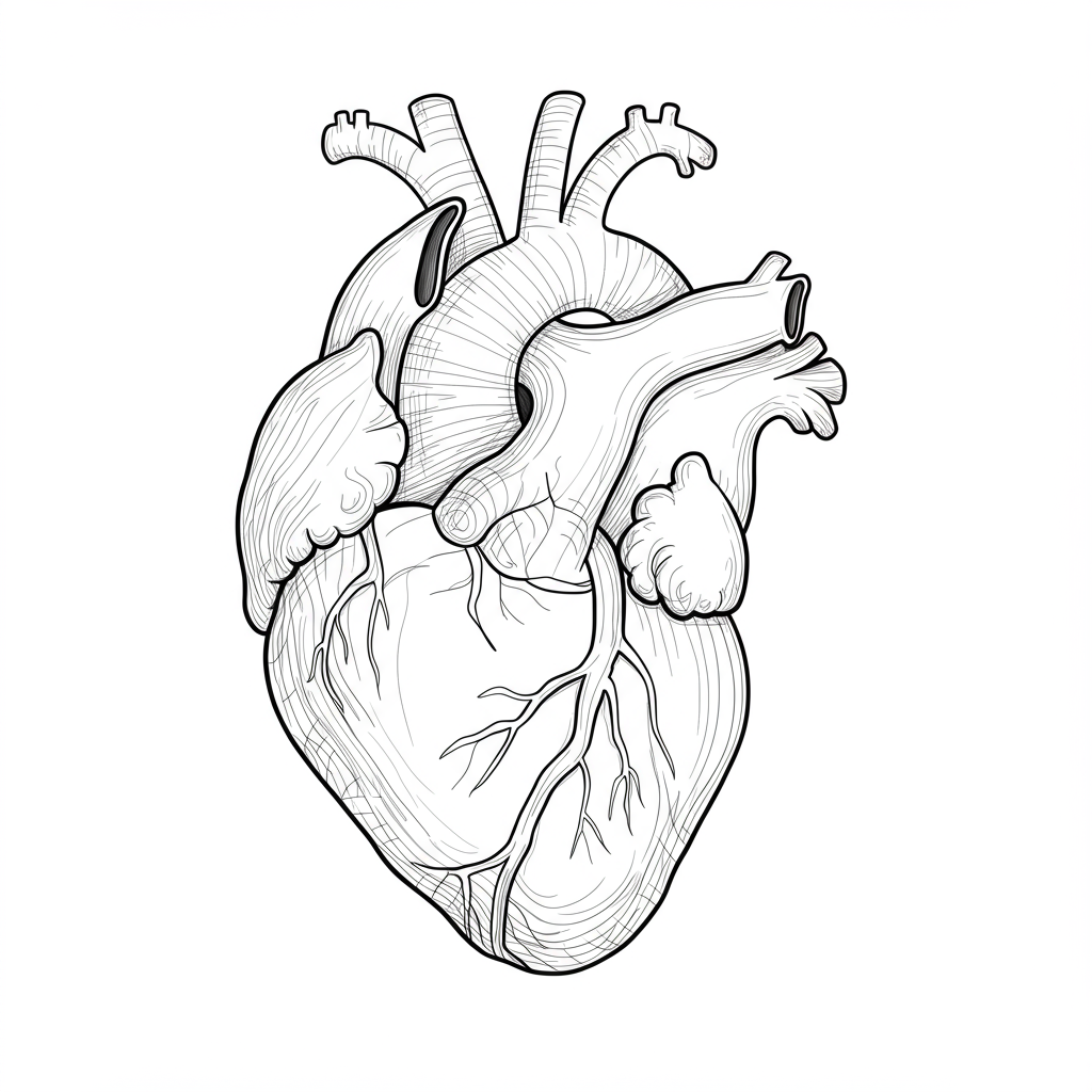heart portrait coloring page