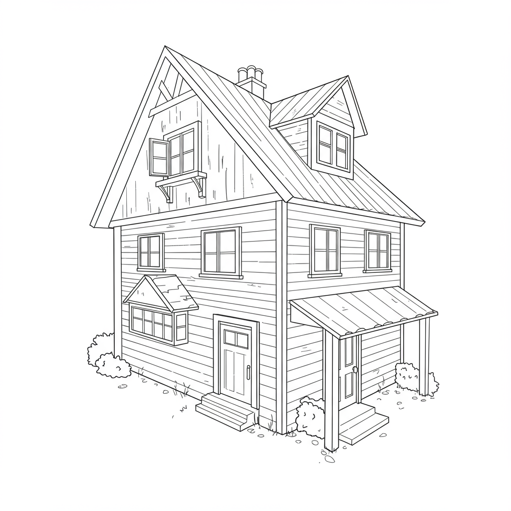 house action coloring page