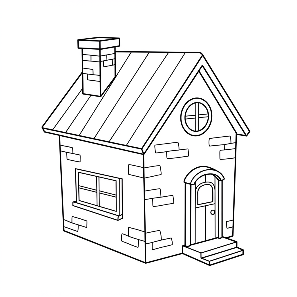 house cartoon coloring page