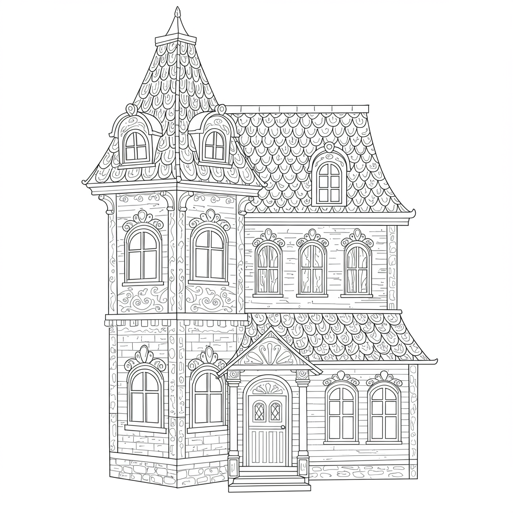 house decorative coloring page