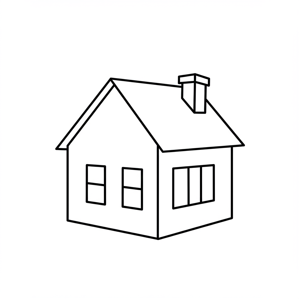 house easy coloring page