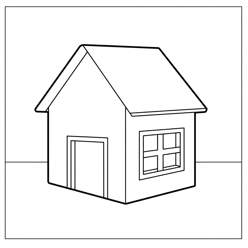 house educational coloring page