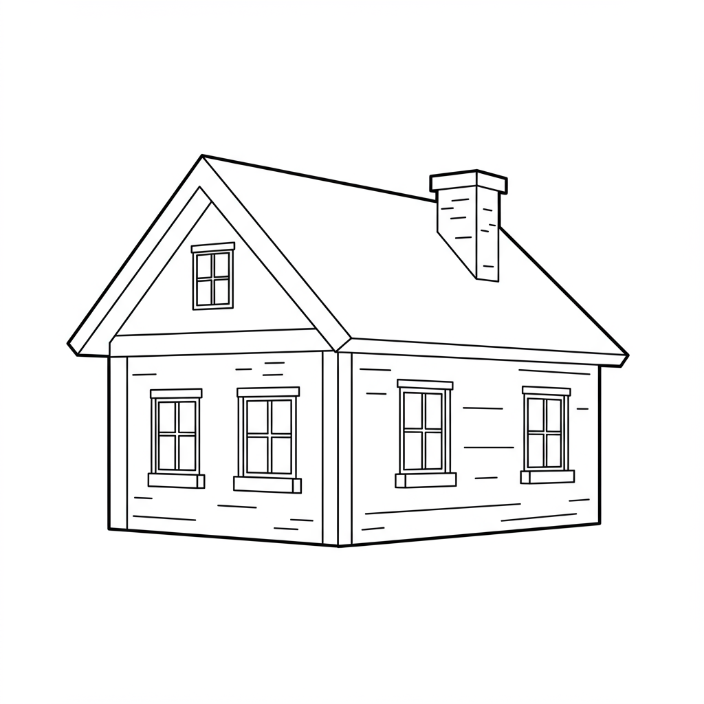 house family coloring page