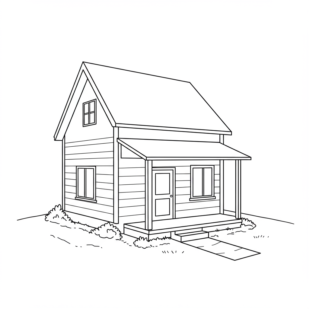 house simple coloring page