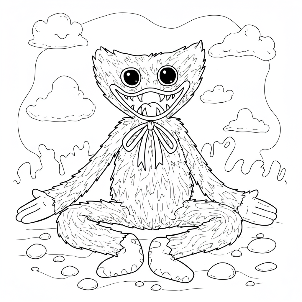 huggy wuggy abstract coloring page