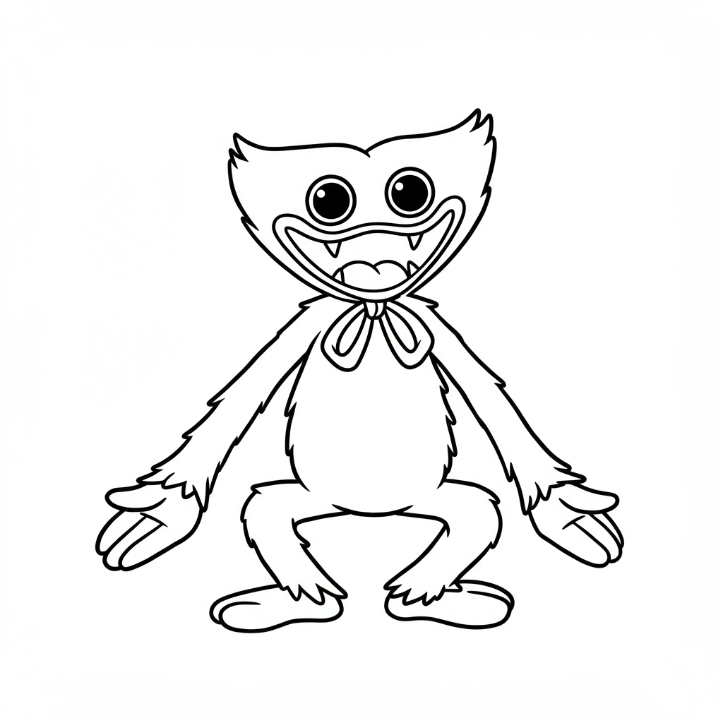 huggy wuggy cartoon coloring page