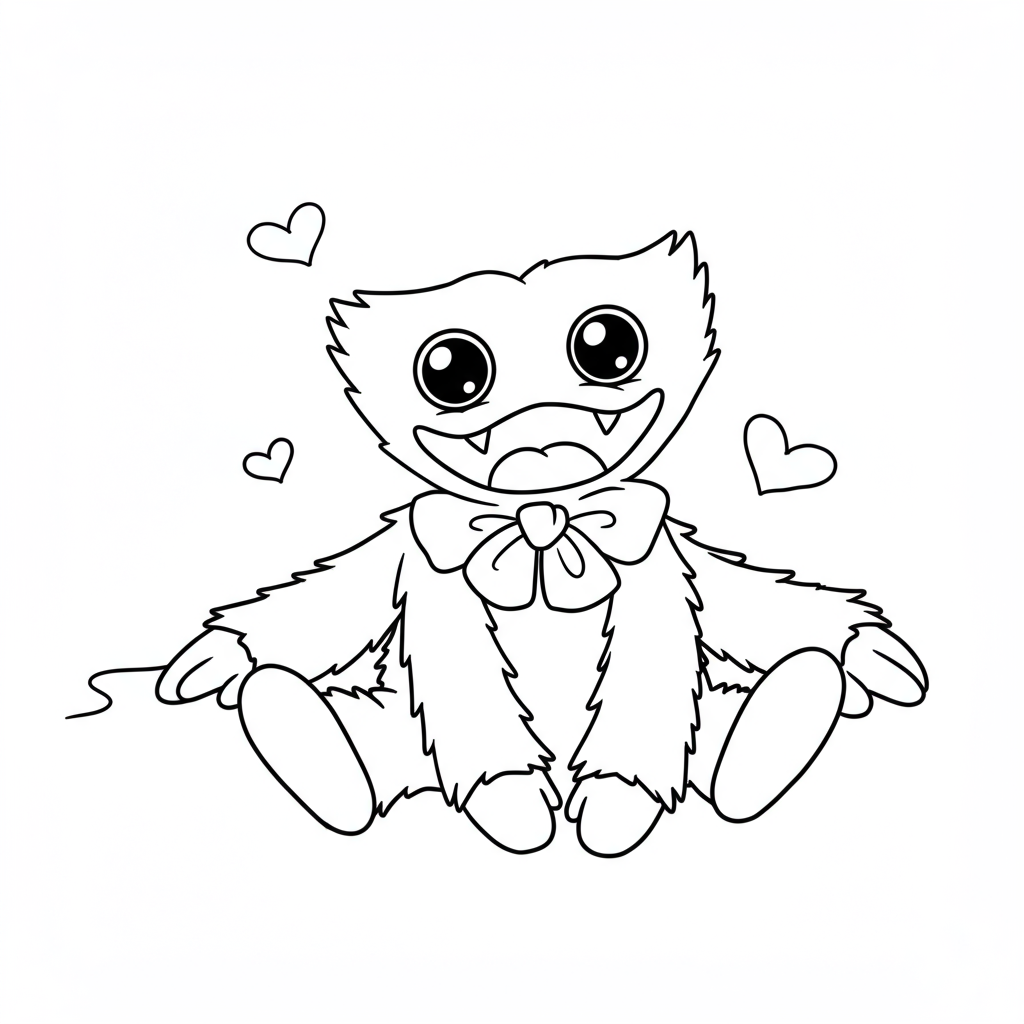 huggy wuggy cute coloring page