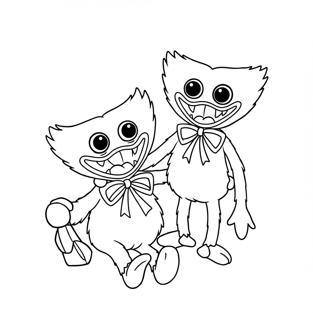 huggy wuggy educational coloring page