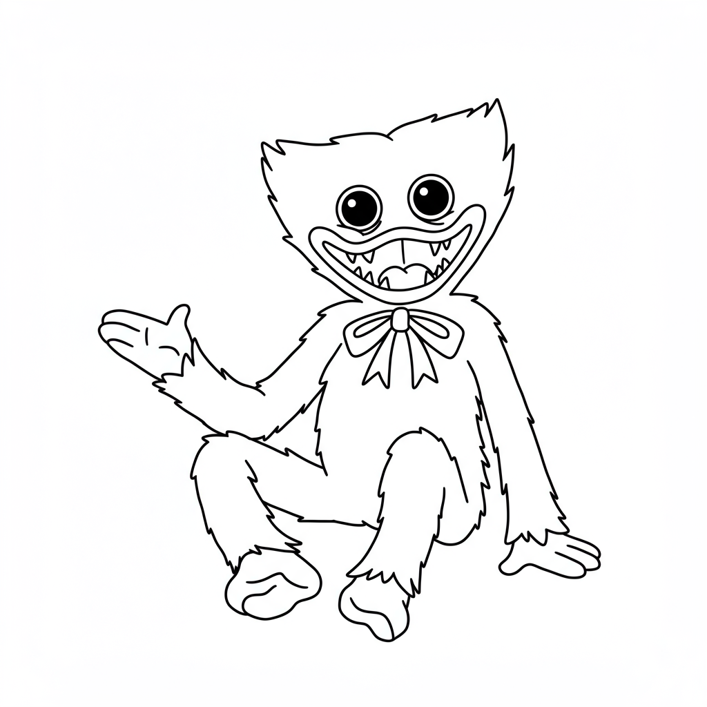 huggy wuggy simple coloring page