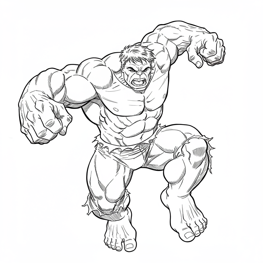 hulk disegni da colorare azione