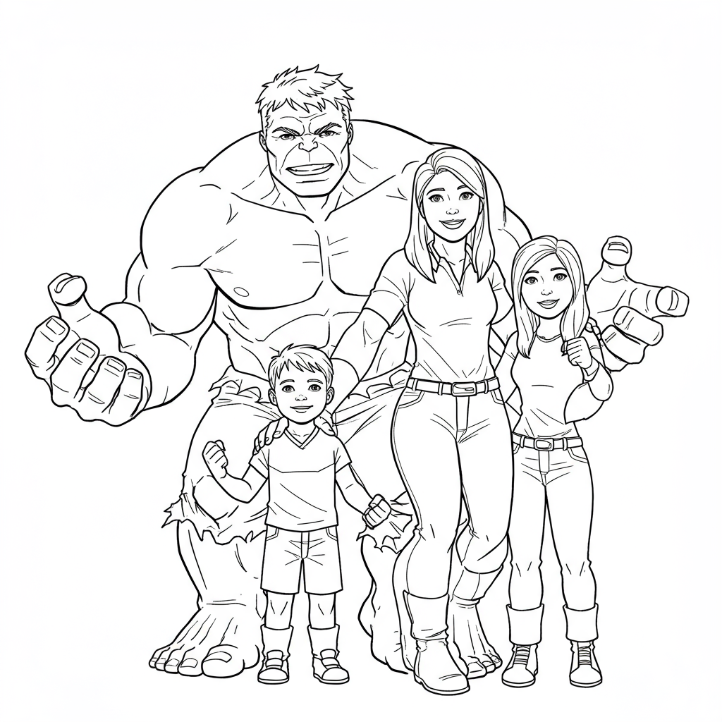 hulk disegni da colorare famiglia