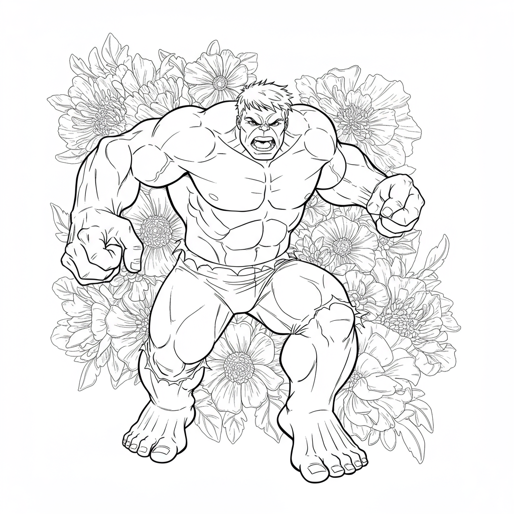 hulk disegni da colorare fiori