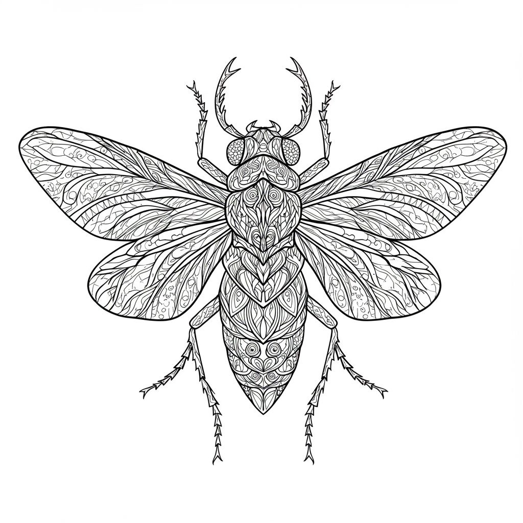 insect abstract coloring page