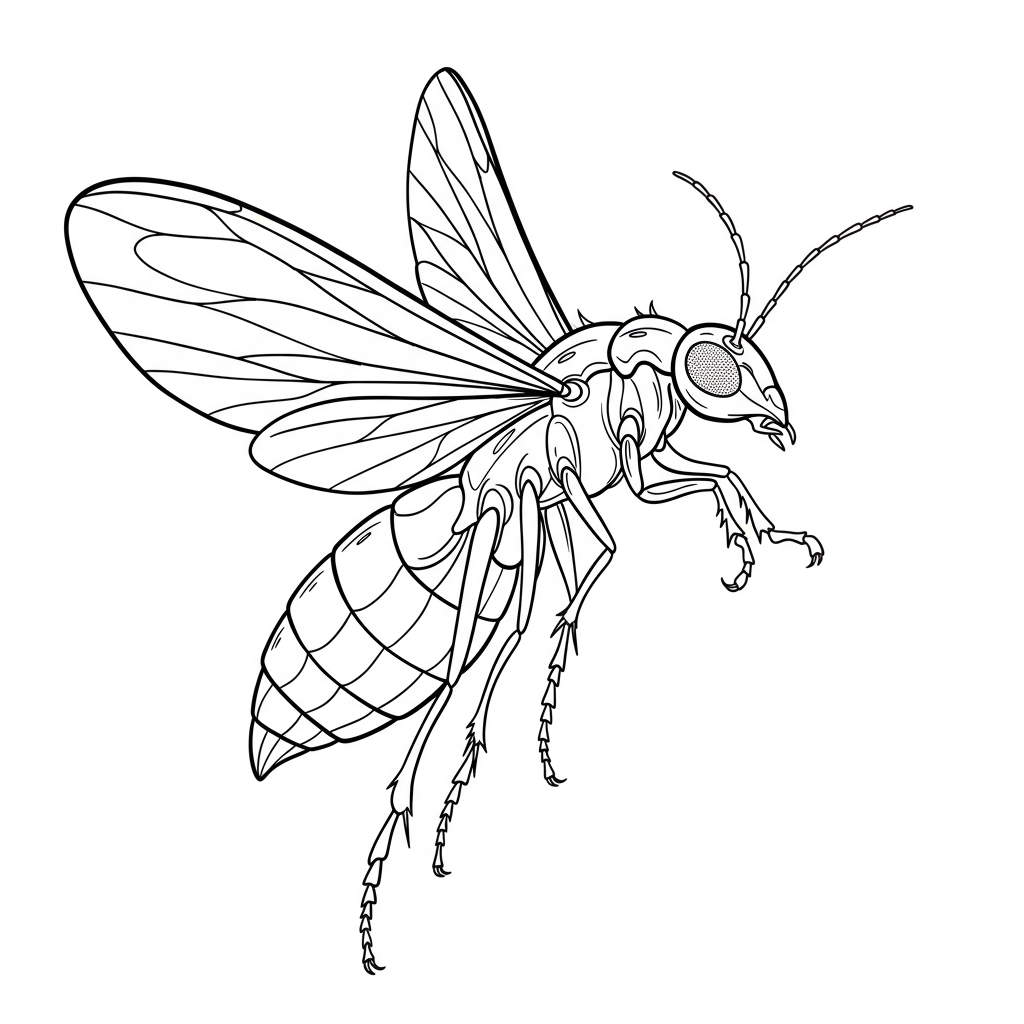 insect action coloring page
