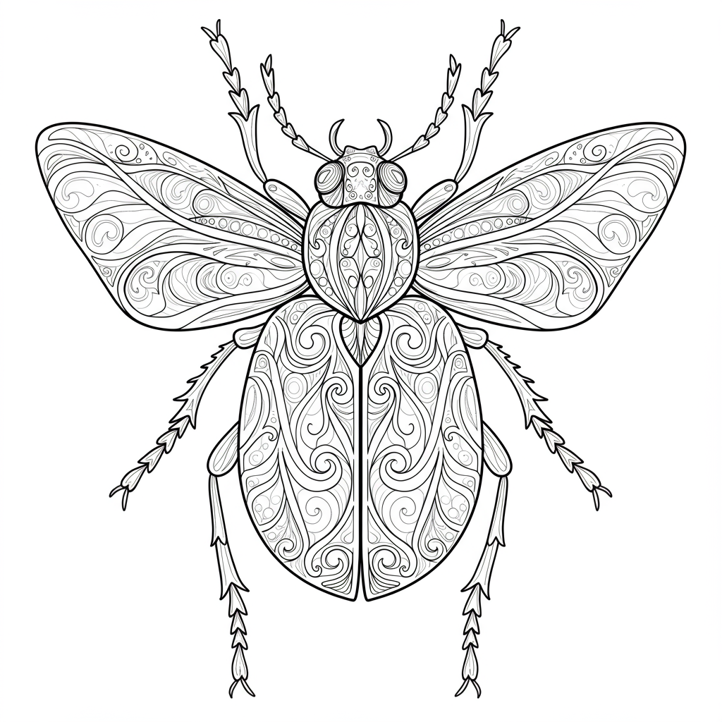 insect decorative coloring page