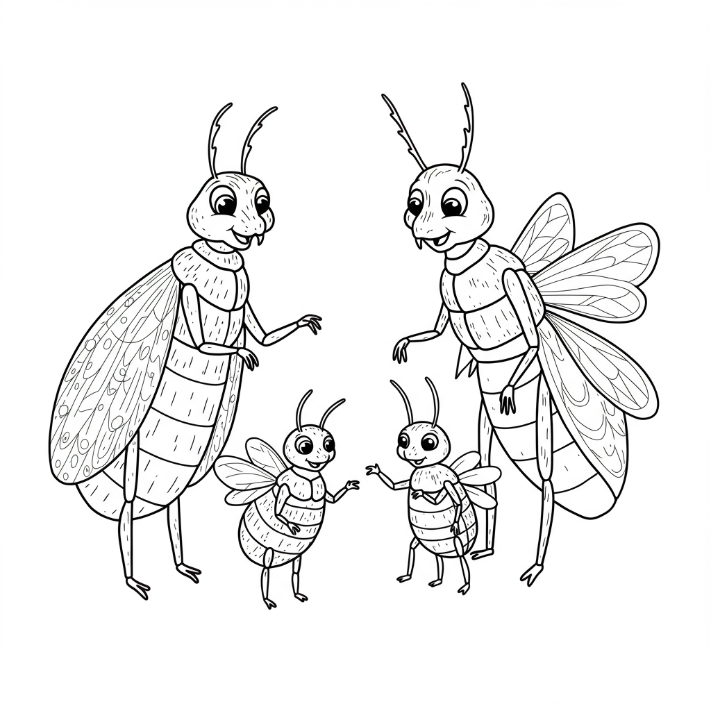 insect family coloring page
