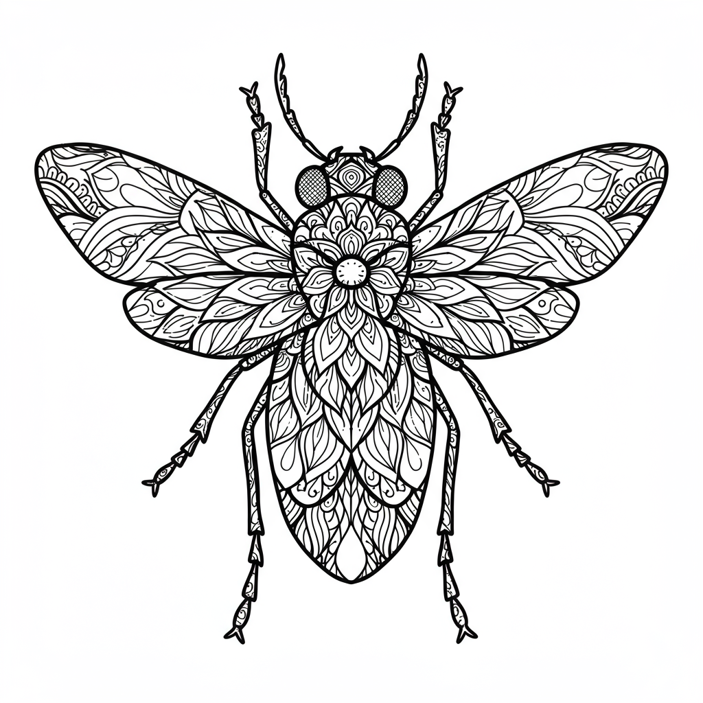 insect mandala coloring page