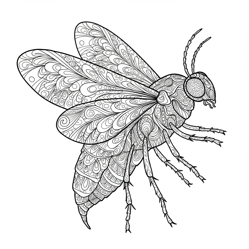 insect pattern coloring page